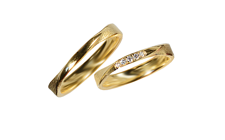 05423+05424-wedding rings, gold 750 with brillants